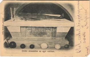 1902 Eger, Dobó István síremléke az egri várban. Baross nyomda (EM)