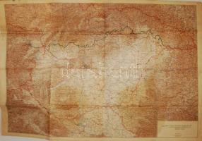 1938 Térkép: a magyar-cseh demarkációs vonal 100x70 cm (foltos)