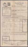 cca 1910 Pálinka kifőzde reklámos fuvarlevél