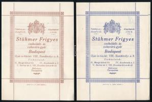 cca 1930 Stühmer csokoládé reklám két nyomtatvány