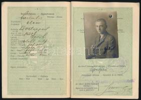 1924 Bp., Magyar Királyság által kiállított fényképes útlevél / Hungarian passport