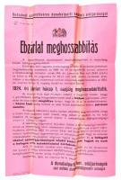 1930 Ebzárlatról szóló plakát hajtásnyomokkal 31x47 cm