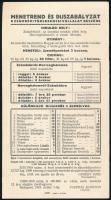 1918 Zsámbéki társaskocsivállalat menetrend és díjszabás 20x11 cm