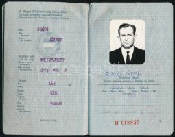 1966 Magyar Népköztársaság által kiállított fényképes kék útlevél, vízummal / Hungarian passport