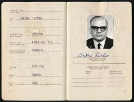 1977 Magyar Népköztársaság által kiállított fényképes határátlépési engedély, kishatár útlevél Jugoszláviába
