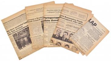 1956 5 db újság benne Komárom megyei hírlap 9 száma a forradalom után.