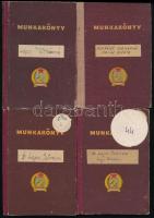 1950-1952 Munkakönyv, 4 db