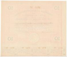 Pécs 1925. "Industria Részvénytársaság" 10 részvénye egyben, összesen 10.000K-ról, szelvén...