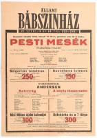 1956 Állami Bábszínház - Pesti mesék plakát, hajtott, 42×29,5 cm