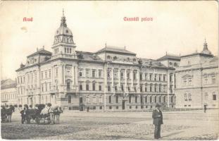 1912 Arad, Csanádi palota, lovaskocsi (ázott sarok / wet corner)