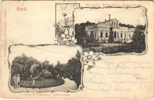 1907 Lipik, Marmorbäder, Parkpartie / Márvány fürdők, park részlet / spa, bath, park. Art Nouveau, floral (fa)