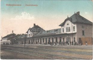 1918 Székelykocsárd, Kocsárd, Lunca Muresului; vasútállomás. Vasúti levelezőlapárusítás 6422. / railway station (EK)