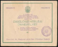 1872-1926 Meghívó táncvigalomra és zászlószentelésre, 2 db
