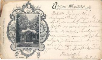 1900 Marilla, Marila; Szanatórium, pavilon Belégzés. Gross Gyula kiadása / sanatorium, spa pavilion. Art Nouveau, floral (EB)