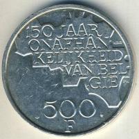 Belgium 1980. 500Fr "150 éves Belgium" lemezelt Ag T:2 kis k