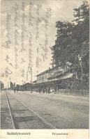 1913 Székelykocsárd, Kocsárd, Lunca Muresului; vasútállomás. Adler fényirda 1912 / railway station (EK)
