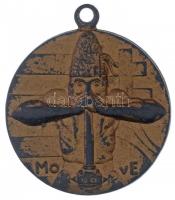 ~1940. MOVE (Magyar Országos Véderő Egylet) kétoldalas bronzozott fém díjérem füllel, Ludvig gyártói jelzéssel (30mm) T:2-