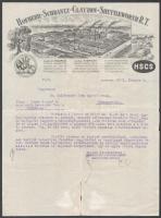 1933 Bp., Hofherr-Schrantz-Clayton-Schuttleworth Rt. gépgyári művek fejléces levélpapírjára írt levél