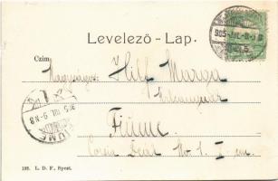 1905 Szatmárnémeti, Szatmár, Satu Mare; Deák tér, Pannonia szálloda, üzletek. Hollósi felvétele / sq...