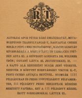 Apor [Péter, altorjai]: Metamorphosis Transylvaniae. (Erdély változása). Cserei Mihály pótló megjegy...