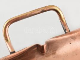 Szecessziós füles réz tálca XX sz. eleje 43x20 cm