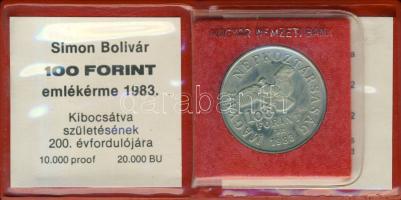 1983. 100Ft "Simon Bolivár" T:BU Eredeti tokban, tanúsítvánnyal!