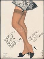 1967 Érdemes! viselje az Éva nylon harisnyát! villamosplakát, 23,5×16,5 cm