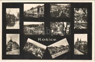 1932 Kassa, Kosice; mozaiklap vasútállomással / multi-view postcard with railway station (EK)