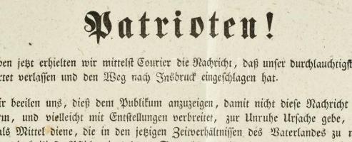 1848 A magyar minisztérium (kormány) felhívása az ország népéhez Nemzetőrség felállítására német nye...