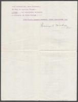 1939 Reményik Sándor (1890-1941) Az encián megkékül c. verse, a költő saját kezű aláírásával, Dr. Ny...