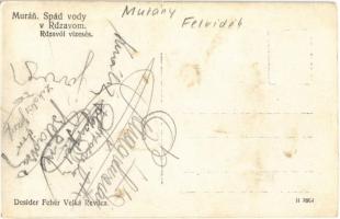 Murány, Murányalja, Podmurán, Murán; Spád vody v Rdzavom / Rzdavói vízesés. Desider Fehér kiadása / ...