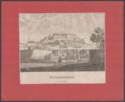 cca 1750 Peterwardein in Smyrnien - Pétervárad a Szerémségben. Rézmetszet, jelzés nélkül. Kartonon 18x13 cm
