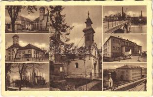1942 Érsekújvár, Nové Zámky; részletek. Jaksics Ferenc kiadása / multi-view postcard (Rb)