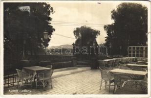 1932 Pöstyén, Piestany; fürdő, terasz / spa, terrace (szakadás / tear)