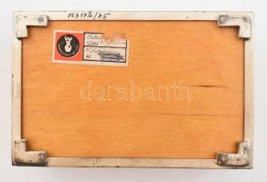 Tevan Margit (1901-1978): Fém kártyadoboz figurális díszítéssel, jelzett, iparművészeti vállalatos c...