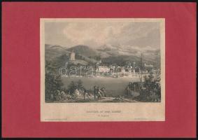 cca 1850 Kiskőszeg látképe, Battina an der Donau, acélmetszet, Hildburghausen, Kunstanstalt des Bibliographisches Institut, 10x14,5 cm,
