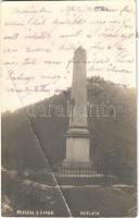 1925 Murány, Murányalja, Podmurán, Murán; Murán Zámok, Obelisk / Murány vára, obeliszk, emlékmű / castle ruins, monument. photo (EB)