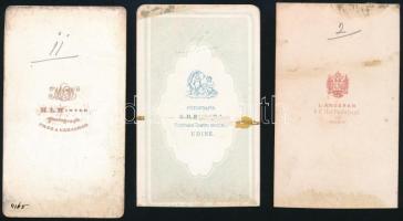 cca 1870 Azonosítatlan magyar főúr és katona 3 db fotója vizitkártya méretben