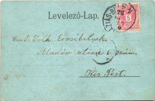 Nagykőrös, Nagy-Kőrös; Városháza és Református templom. Geszner Jenő kiadása (gyűrődés / crease)