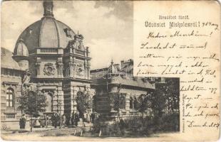 1904 Miskolc, Erzsébet fürdő. Ferenczi B. kiadása (kopott sarkak / worn corners)