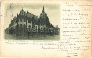 1899 Budapest IX. Üllői út, Iparművészeti Múzeum. Rigler r.-t. litho (ázott sarkak / wet corners)