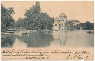 1904 Budapest XIV. Városligeti tó. Brück & Sohn (ázott / wet damage)