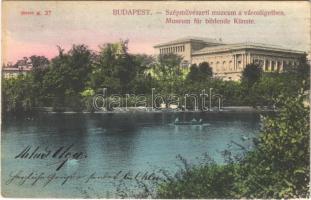 1904 Budapest XIV. Városliget, Szépművészeti Múzeum, csónakázók (EB)