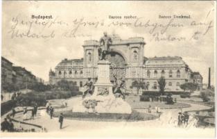 1906 Budapest VII. Keleti pályaudvar, vasútállomás, Baross szobor