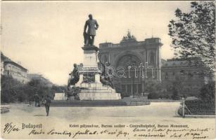1904 Budapest VII. Keleti pályaudvar, vasútállomás, Baross szobor (r)