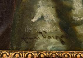 Kassai Varga jelzéssel: Csendélet. Olaj, vászon. Dekoratív, sérült keretben. 58x75 cm