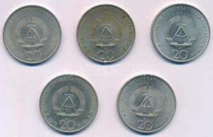 NDK 1971A 20M Cu-Ni "Ernst Thälmann 85. születésnapja" (5x) T:2,2-
GDR 1971A 20 Mark Cu-N...