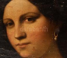 Jelzés nélkül, feltételezhetően XIX sz. festő alkotása reneszánsz mű után. Női portré. Olaj, vászon....