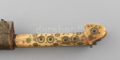 Jatagán, tokban, h: 34 cm