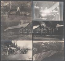 cca 1917-1918 Úzvölgye, vegyes katonai fotó tétel, 10 db, némelyik hátoldalon feliratozva, 13×9 cm